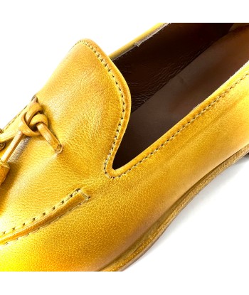 Mocassin à Pompons en Cuir Jaune Jusqu'à 80% De Réduction