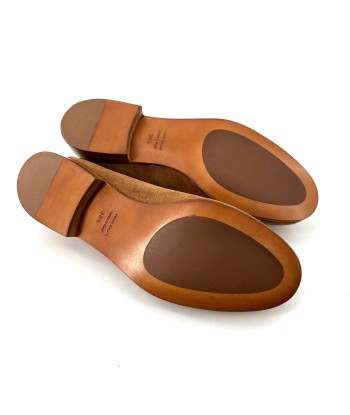 Mocassin à Pompons Ultra Souple en Daim Camel français