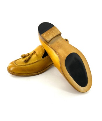 Mocassin à Pompons en Cuir Jaune Jusqu'à 80% De Réduction