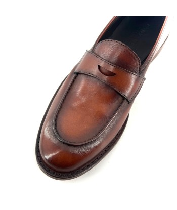 Mocassin en cuir Cognac les ligaments