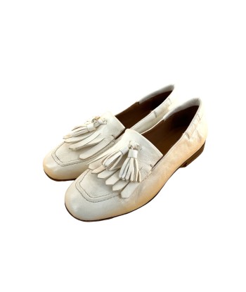 Mocassin Ultra-Souple en Cuir Blanc pas chere