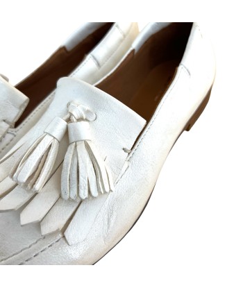 Mocassin Ultra-Souple en Cuir Blanc pas chere