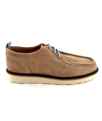 Chaussure Lacets DOCK DERBY en Suede Sable / Bleuet la livraison gratuite