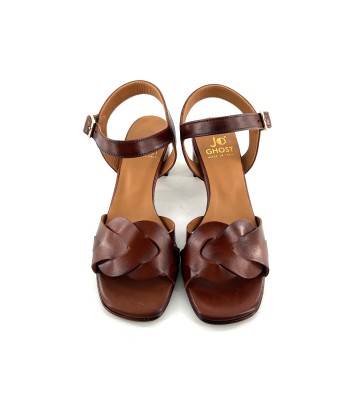 Sandale Petit Talon Trotteur en Cuir Cognac Veiné Toutes les collections ici