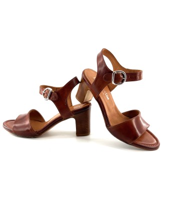 Sandale Talon Trotteur en Cuir Cognac Veiné Comment ça marche