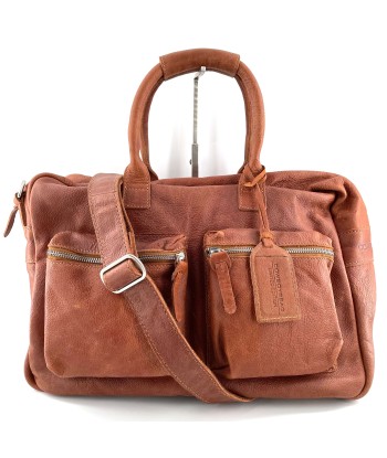 Sac Polyvalent en Cuir Cognac brillant des détails fins