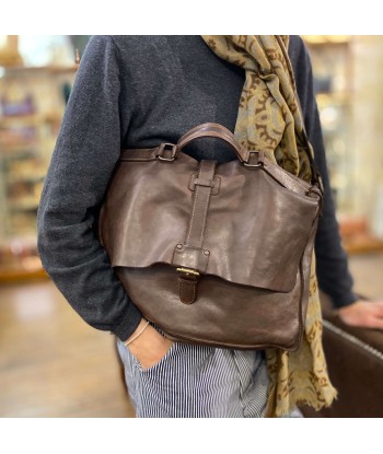 Cartable en Cuir Marron Foncé Les magasins à Paris