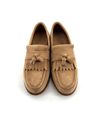 Mocassin Frange et Pompons en Daim Beige des créatures d'habitude