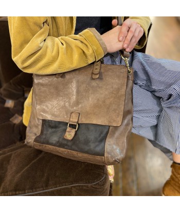 Grande Besace Marron Foncé en linge