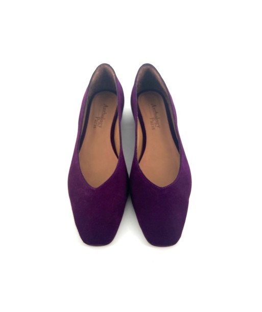 Ballerine MARGAUX en Veau Velours Violet en ligne