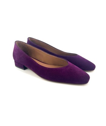 Ballerine MARGAUX en Veau Velours Violet en ligne