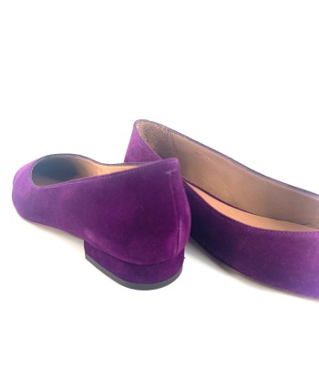 Ballerine MARGAUX en Veau Velours Violet en ligne