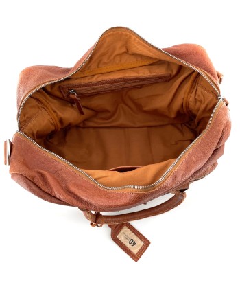 Sac Polyvalent en Cuir Cognac brillant des détails fins