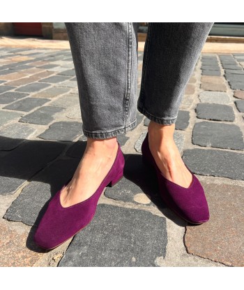 Ballerine MARGAUX en Veau Velours Violet en ligne