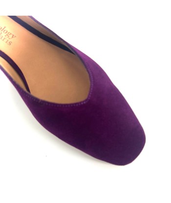 Ballerine MARGAUX en Veau Velours Violet en ligne