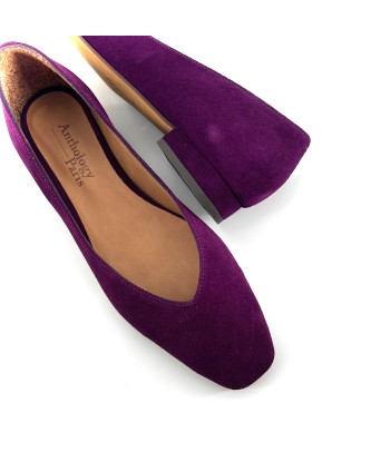 Ballerine MARGAUX en Veau Velours Violet en ligne