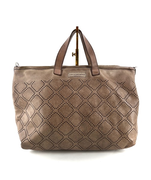 Sac FLAMINGO en Cuir Perforé Brown Stone en stock