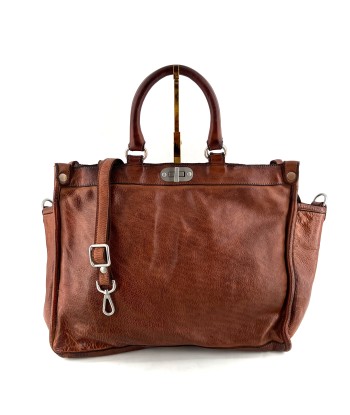 Sac GLAMOUR en Cuir Caramel Pour