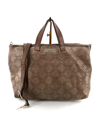 Sac FLAMINGO en Cuir Perforé Brown Stone en stock