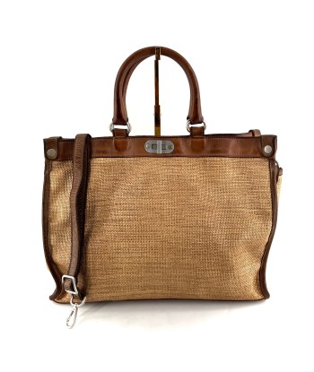 Sac GLAMOUR en Paille Enduite Brown Tea le concept de la Pate a emporter 