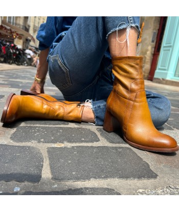 Boots Talon en Cuir Jaune Safran Venez découvrir notre 