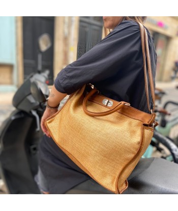 Sac GLAMOUR en Paille Enduite et Cuir Lavé s'inspire de l'anatomie humaine