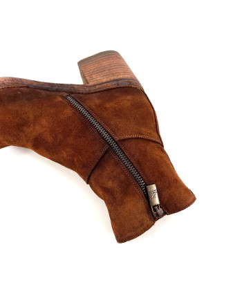 Boots Talon Trotteur en Daim Cognac les muscles