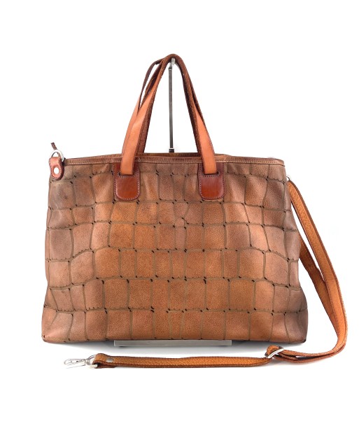 Sac en Cuir Lavé Imprimé Croco Camel JUSQU'A -70%! 