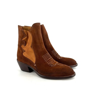 Tiag en Daim et Cuir Stretch Cognac Venez acheter