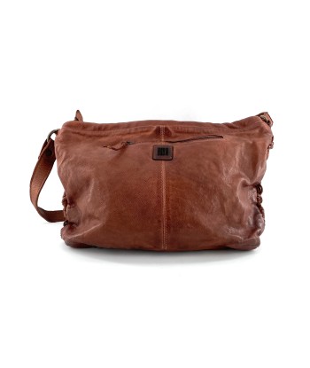 Sac Bandoulière Tressé Zippé Cuir Camel sur le site 