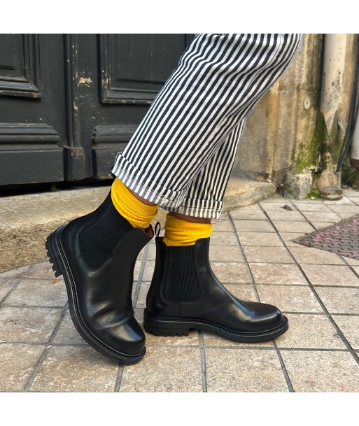 Chelsea Boots Semelle Crantée en Cuir Noir Découvrez la collection