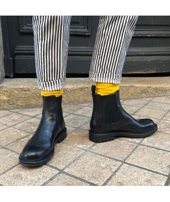 Chelsea Boots Semelle Crantée en Cuir Noir Découvrez la collection