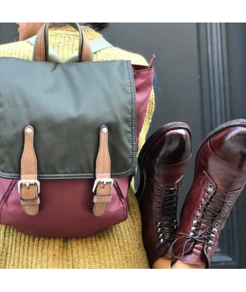 Sac à Dos en Toile Enduite Recyclée Finition Cuir Camel meilleur choix