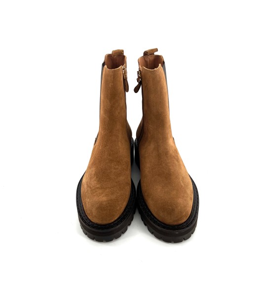 Boots Semelle Cranté JOELY en Daim Camel soldes