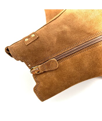 Boots Semelle Cranté JOELY en Daim Camel soldes