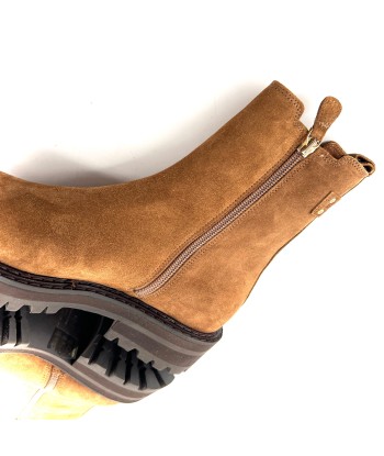 Boots Semelle Cranté JOELY en Daim Camel soldes