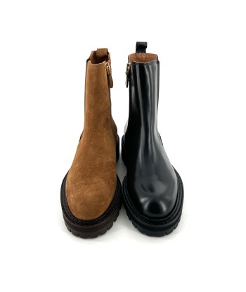 Boots Semelle Cranté JOELY en Daim Camel soldes