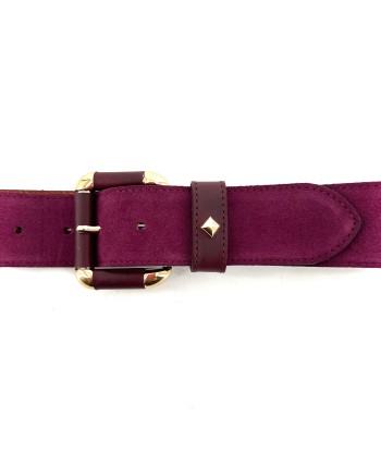 Ceinture LA COULOMB en Velours Cardinal et Cuir Bordeaux d'Europe débarque