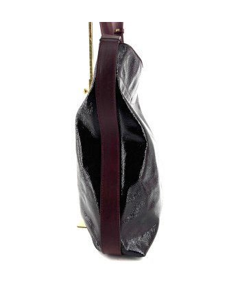 Sac LE ENZO en Cuir Bordeaux et Crispi Cerise Noire 2024