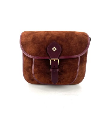 Sac LE NEW FLAV en Velours Chocolat et Cuir Bordeaux le concept de la Pate a emporter 