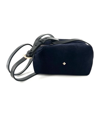 Sac LE MINI SOHNA en Velours Marine et Cuir Noir pas chere