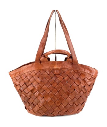 Sac Panier en Cuir Tressé Camel Comparez plus de prix