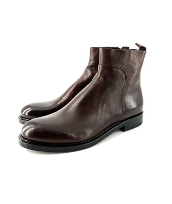 Boots Zippé Intérieur en Cuir Marron 50-70% off 