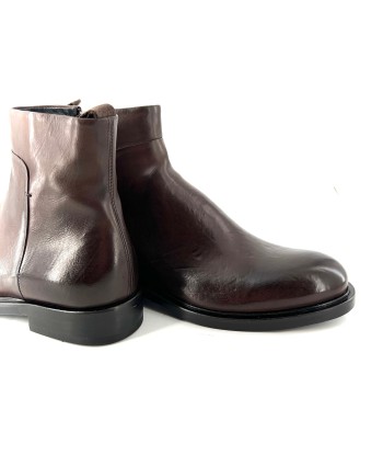 Boots Zippé Intérieur en Cuir Marron 50-70% off 