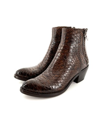 Boots Tiag en Python Taupe Chocolat la livraison gratuite