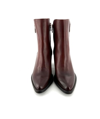 Boots Tiag Talon Trotteur Double Zip en Cuir Marron acheter en ligne