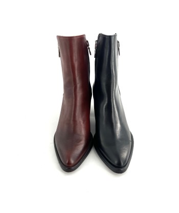 Boots Tiag Talon Trotteur Double Zip en Cuir Marron acheter en ligne