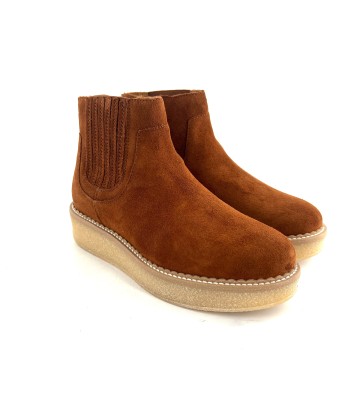 Boots Semelle Crêpe PALLAS ZIP BEETLE en Suede Caramel Pour