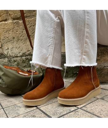 Boots Semelle Crêpe PALLAS ZIP BEETLE en Suede Caramel Pour