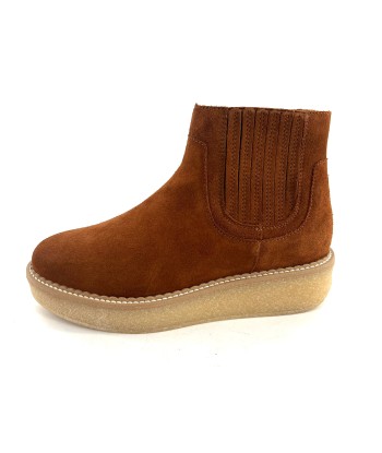 Boots Semelle Crêpe PALLAS ZIP BEETLE en Suede Caramel Pour